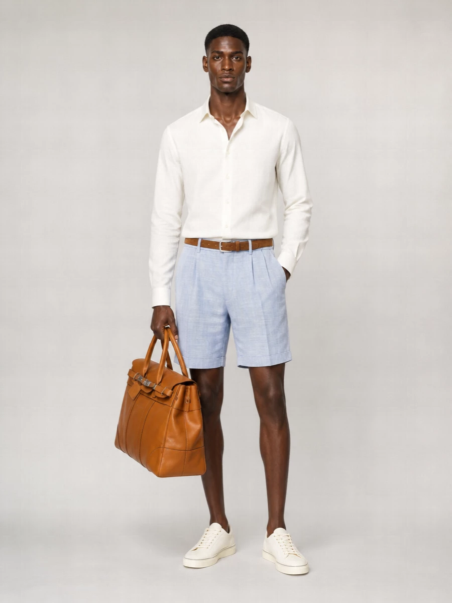 Brunello Cucinelli Chevron Bermuda Shorts