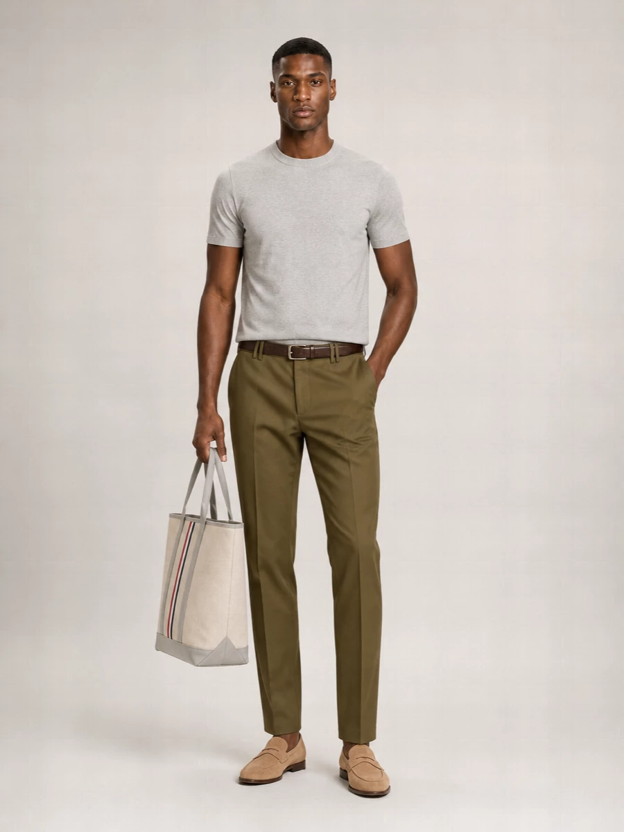 Pt Torino Cotton Linen Straight-Leg Chinos