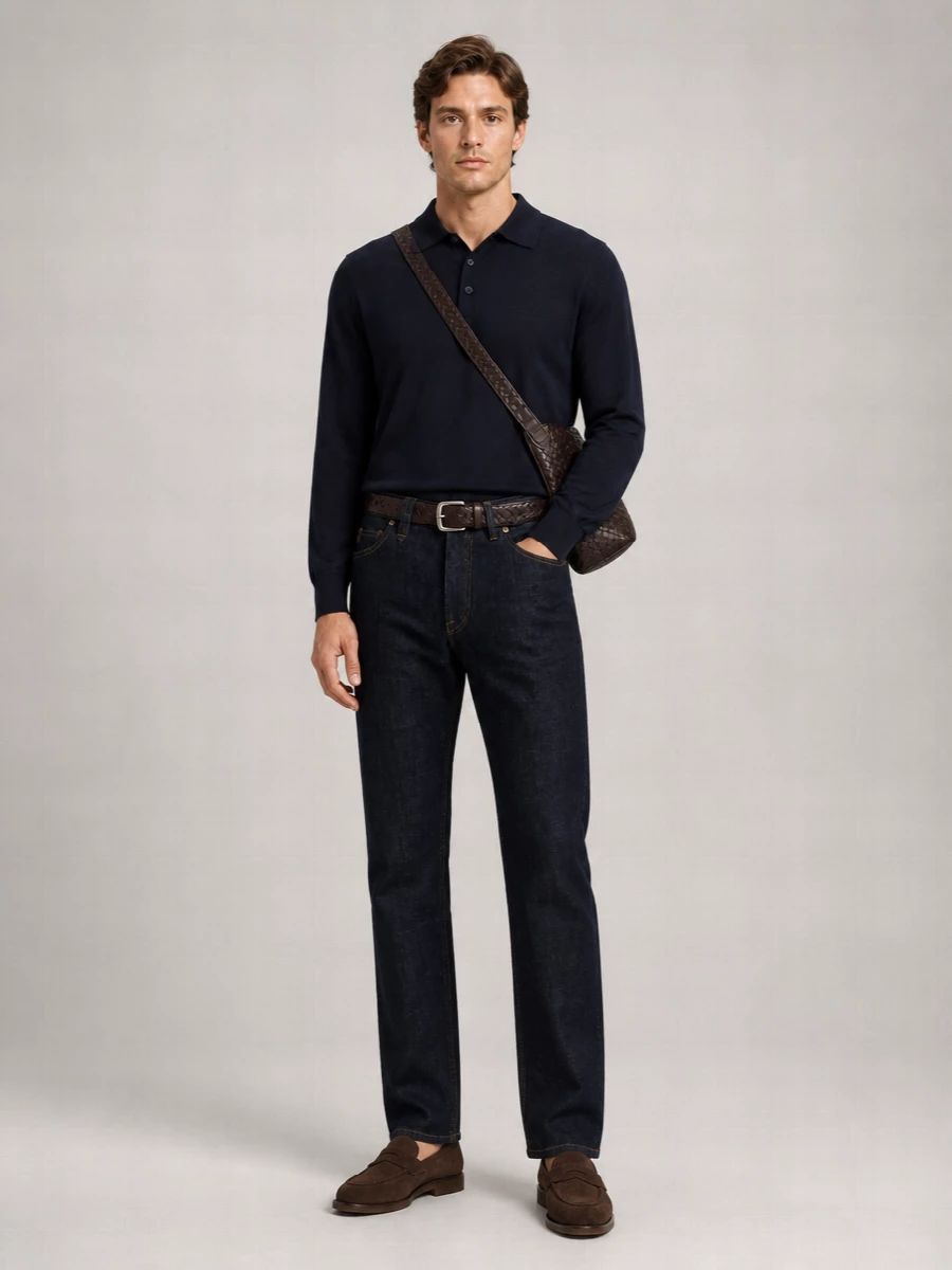 Brioni Dark Blue Stretch Denim Jeans