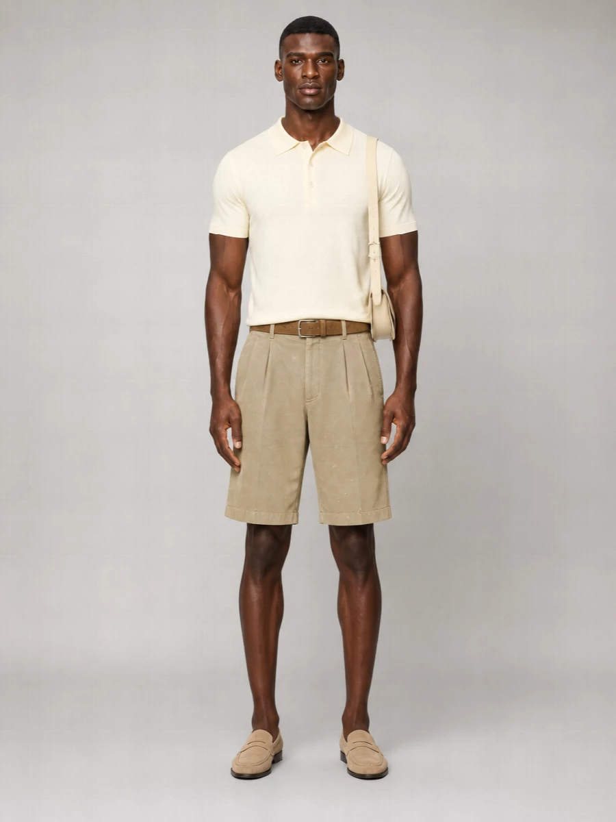 Auralee Wide-Leg Straight Chino Shorts