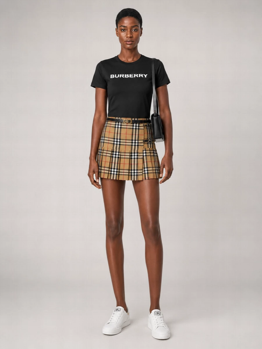 Burberry Cotton Ribbed Crew-Neck Logo-Print T-Shirt