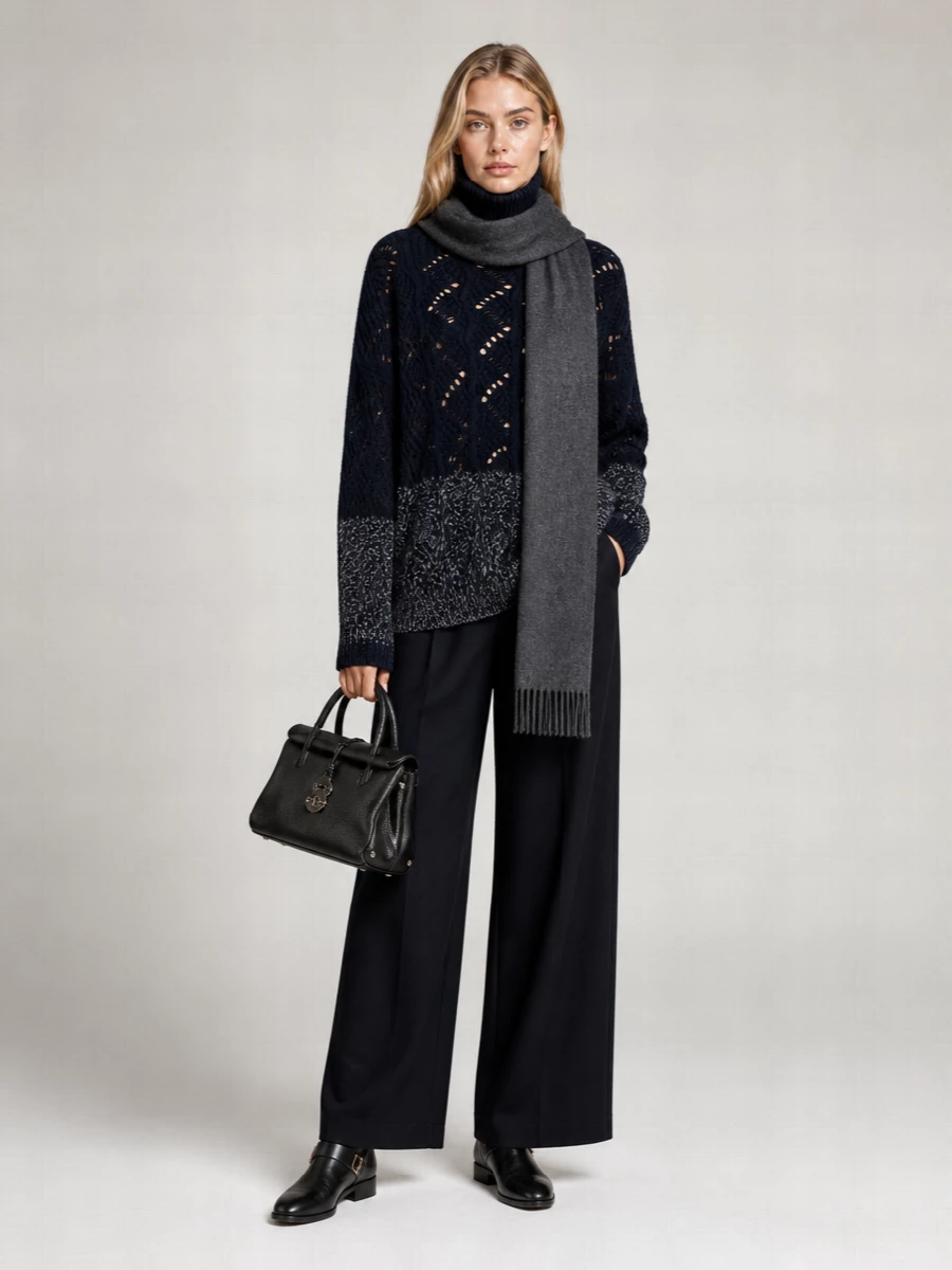 Fabiana Filippi Cashmere Silk Wool Turtleneck Jumper