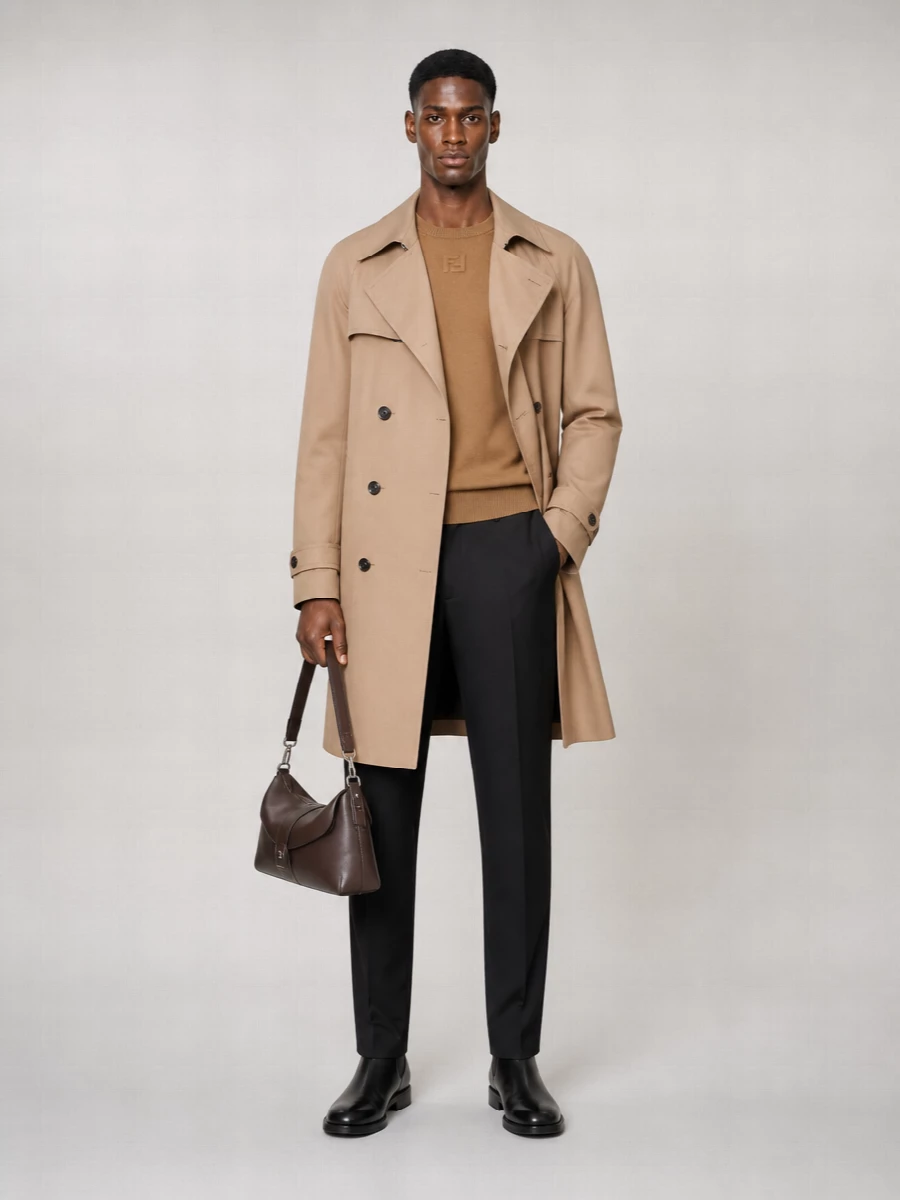 Fendi Double-Breasted Trench Coat