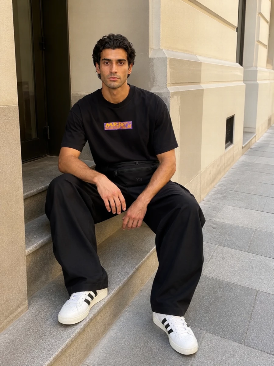 Adidas streetwear cargo pants court sneakers