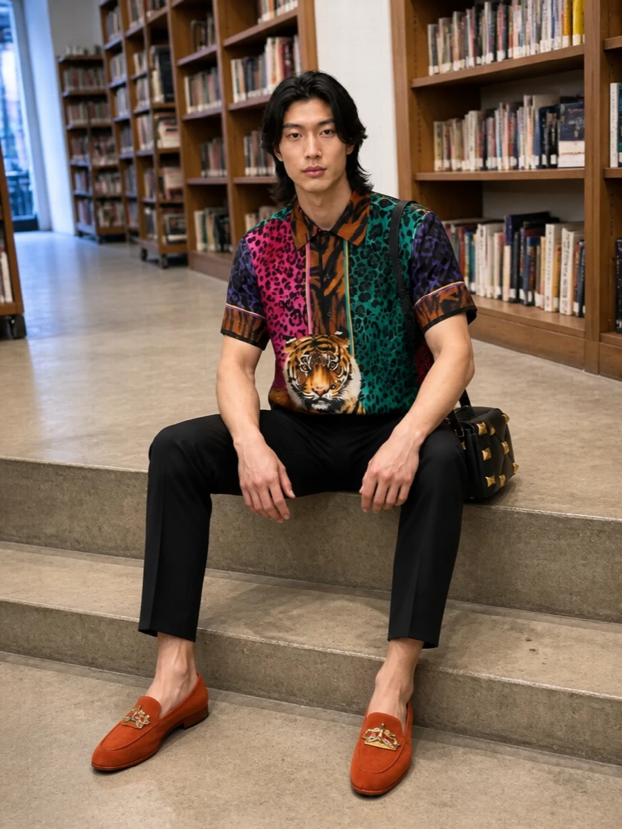Dolce gabbana tiger shirt black trousers