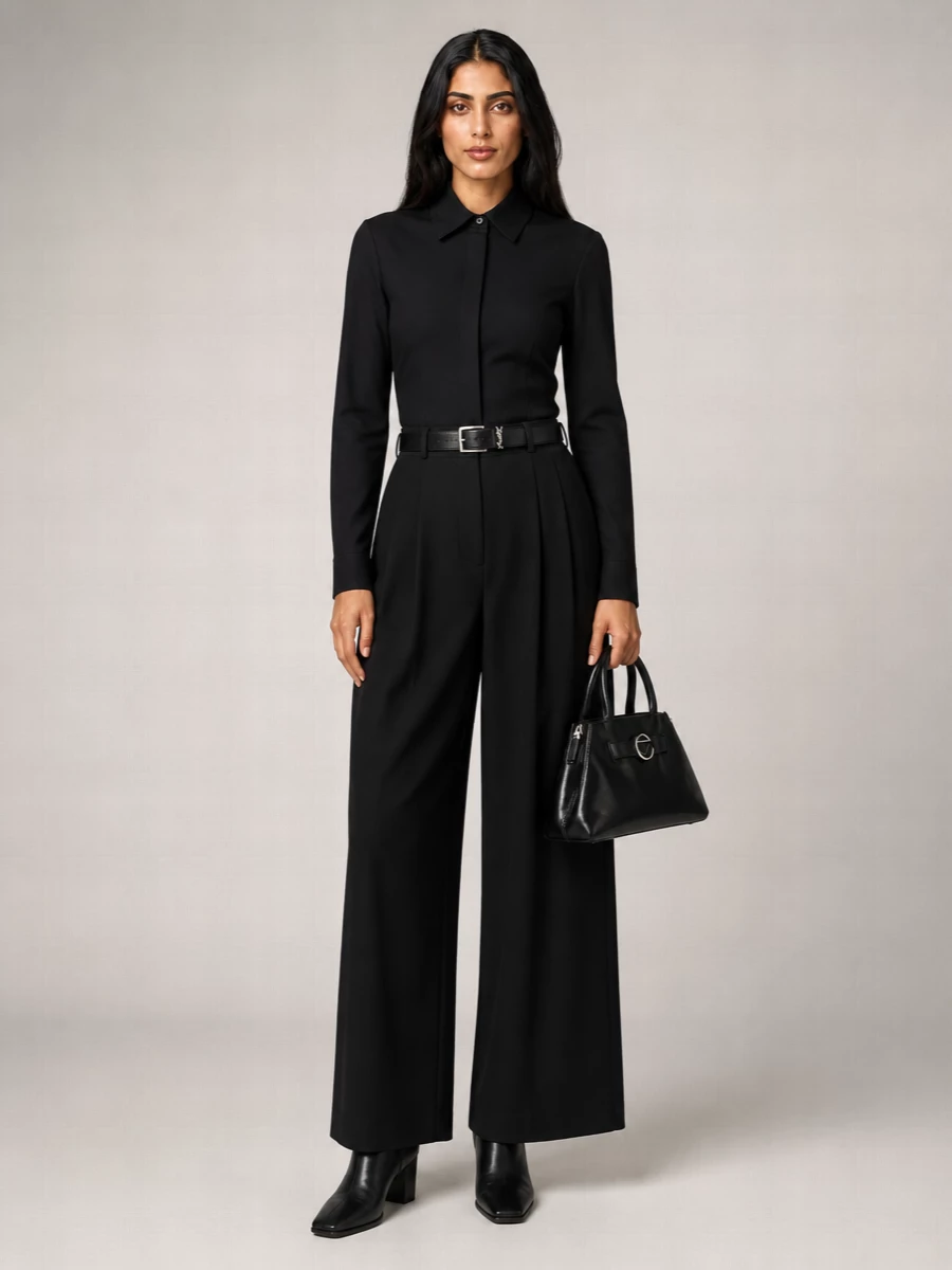 Sportmax Viscose Blend Fitted Long-Sleeve Shirt