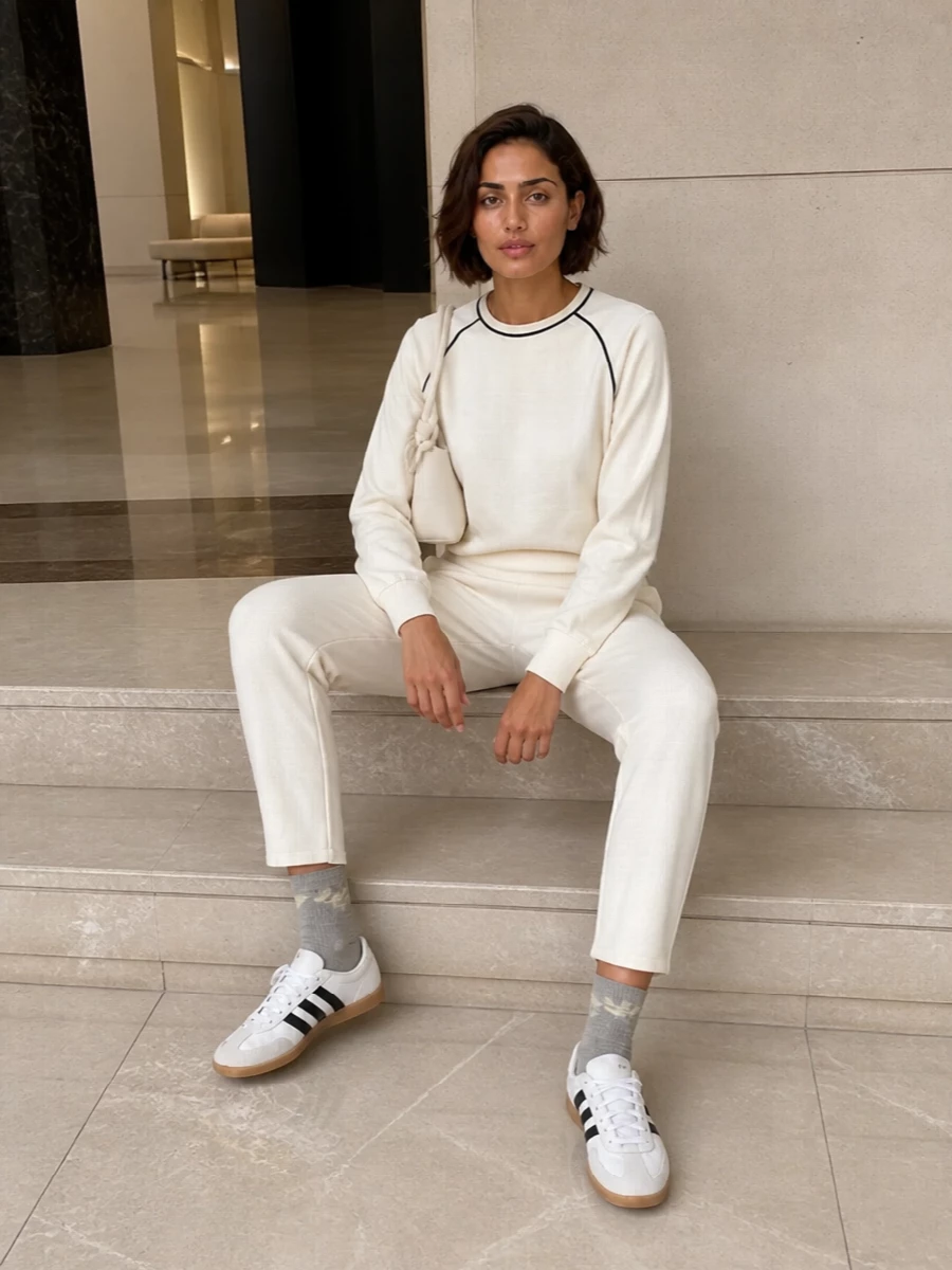 Gimaguas ivory sweatshirt emporio armani track pants