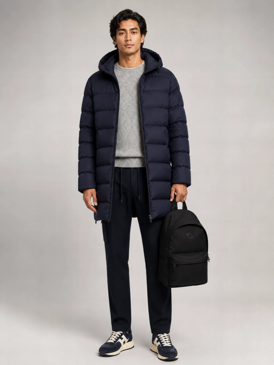 Herno Long Quilted Down Hooded Puffer Coat