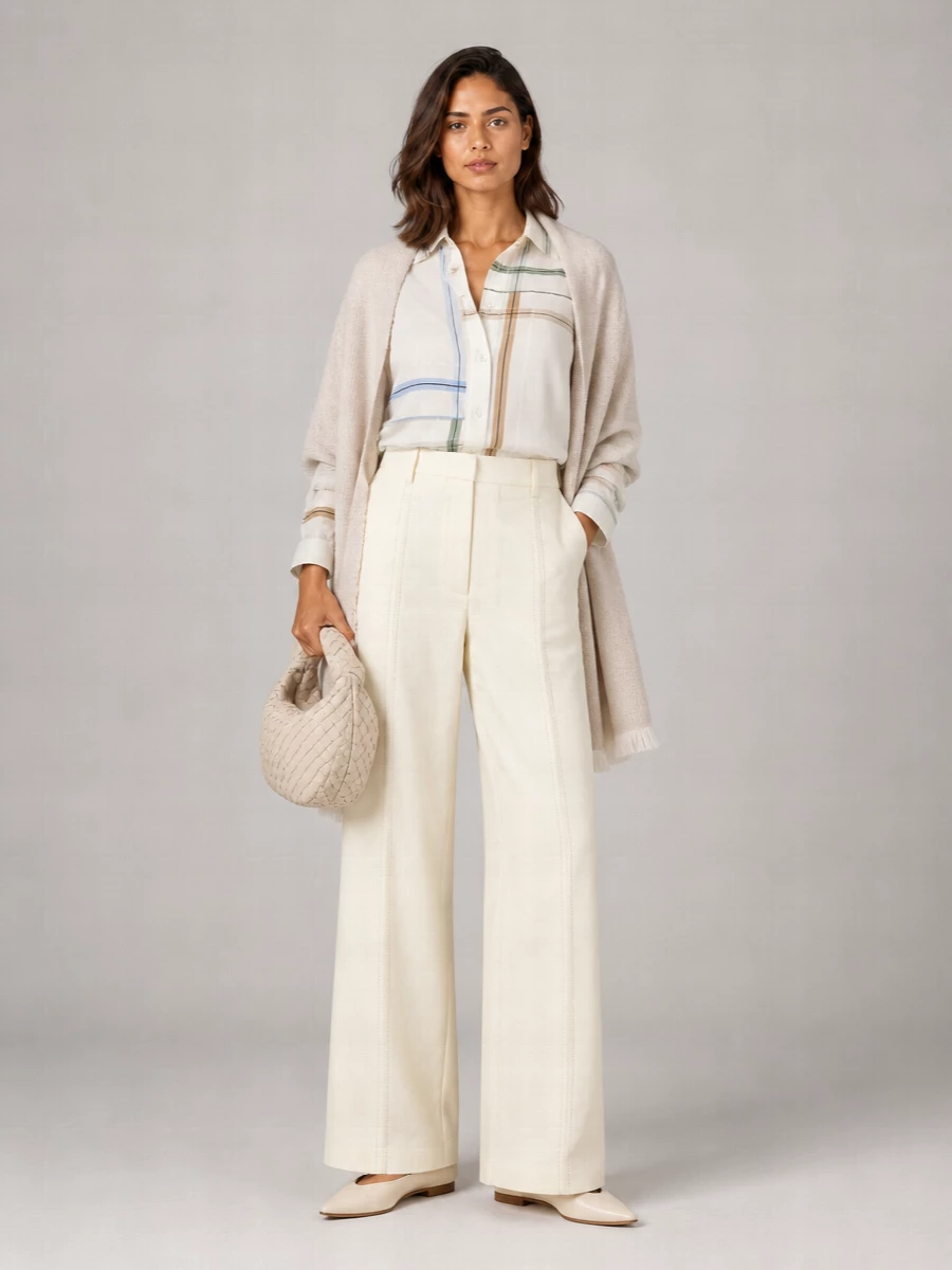 Bottega Veneta Embroidered Check Cotton Shirt