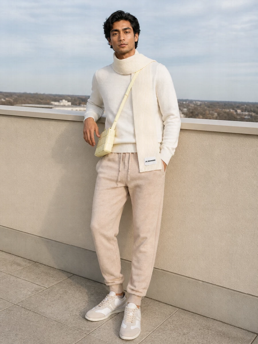 Etro joggers neutral knit designer sneakers