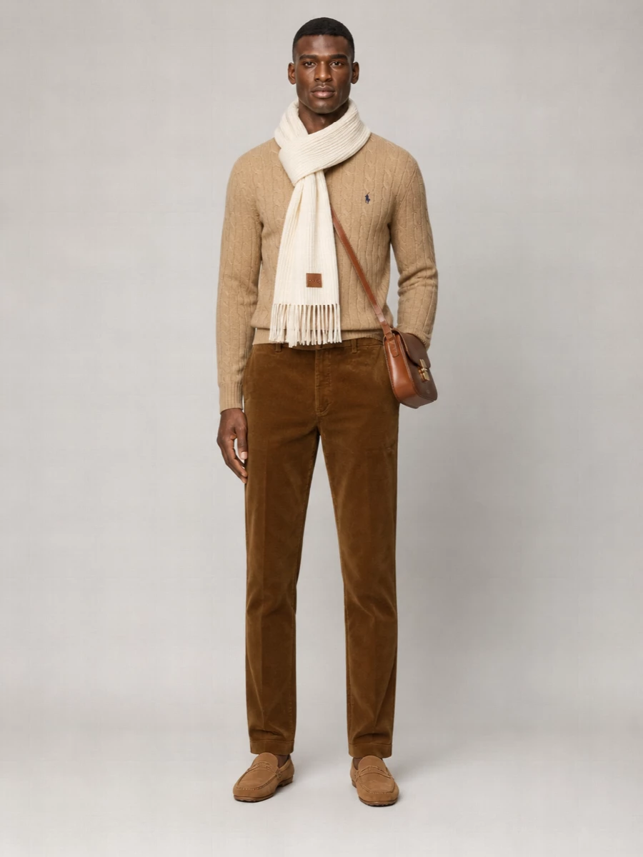 Ralph Lauren Cable-Knit Wool-Cashmere Crewneck Sweater