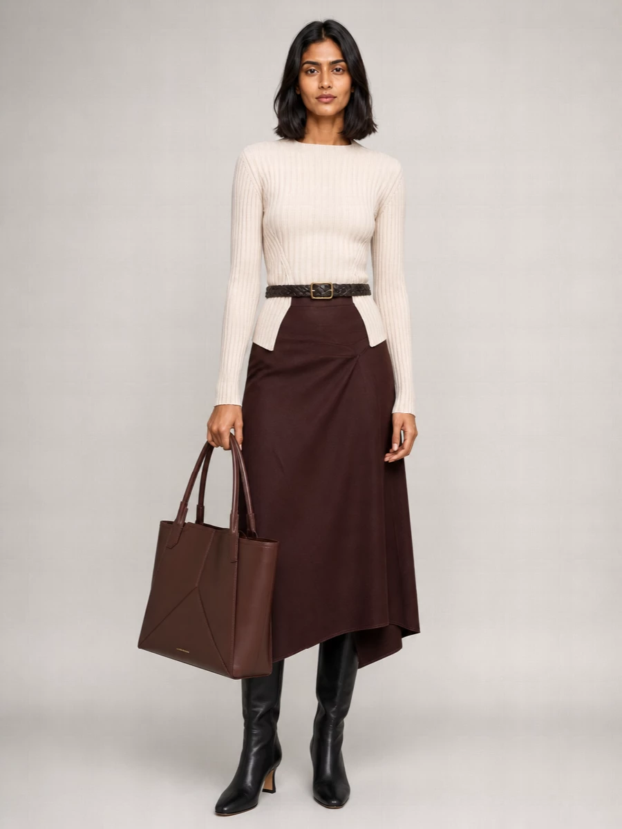 Victoria Beckham Cashmere Merino Wool Crewneck Sweatshirt