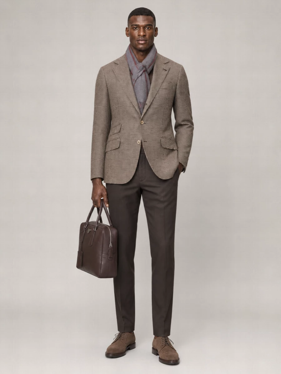 Brunello Cucinelli Wool Cashmere Diagonal Scarf