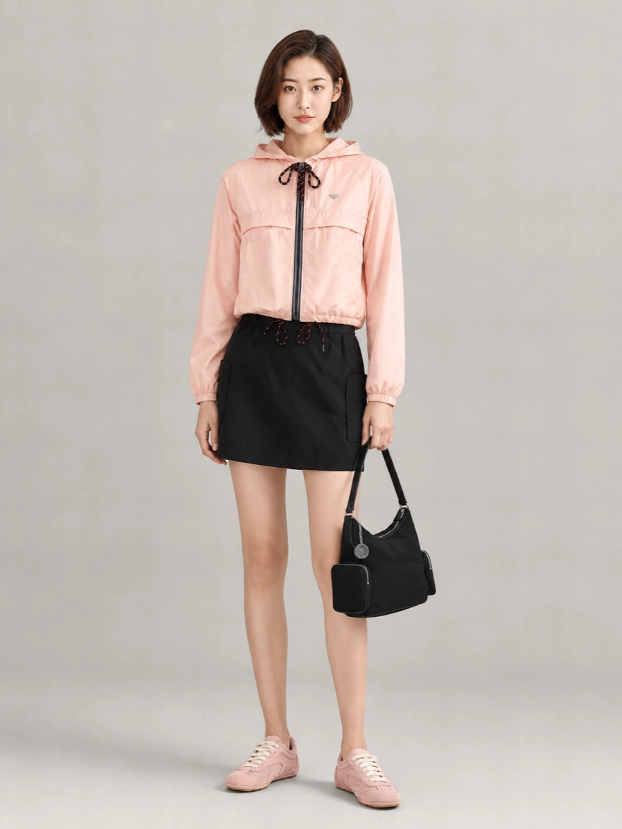 Prada Feather Cropped Parka Coat