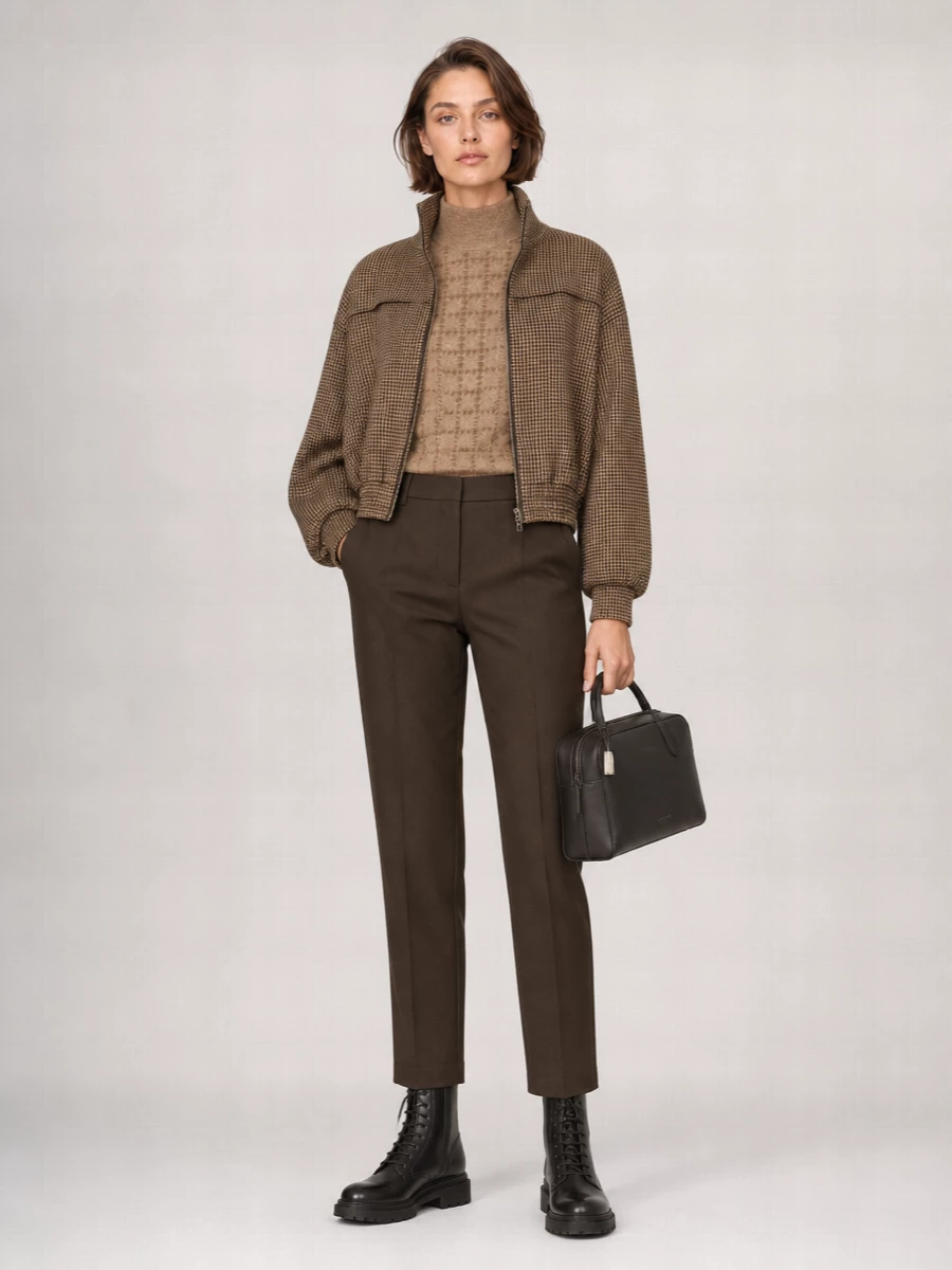 Brunello Cucinelli Prince Of Wales Virgin Wool Oversized Jacket