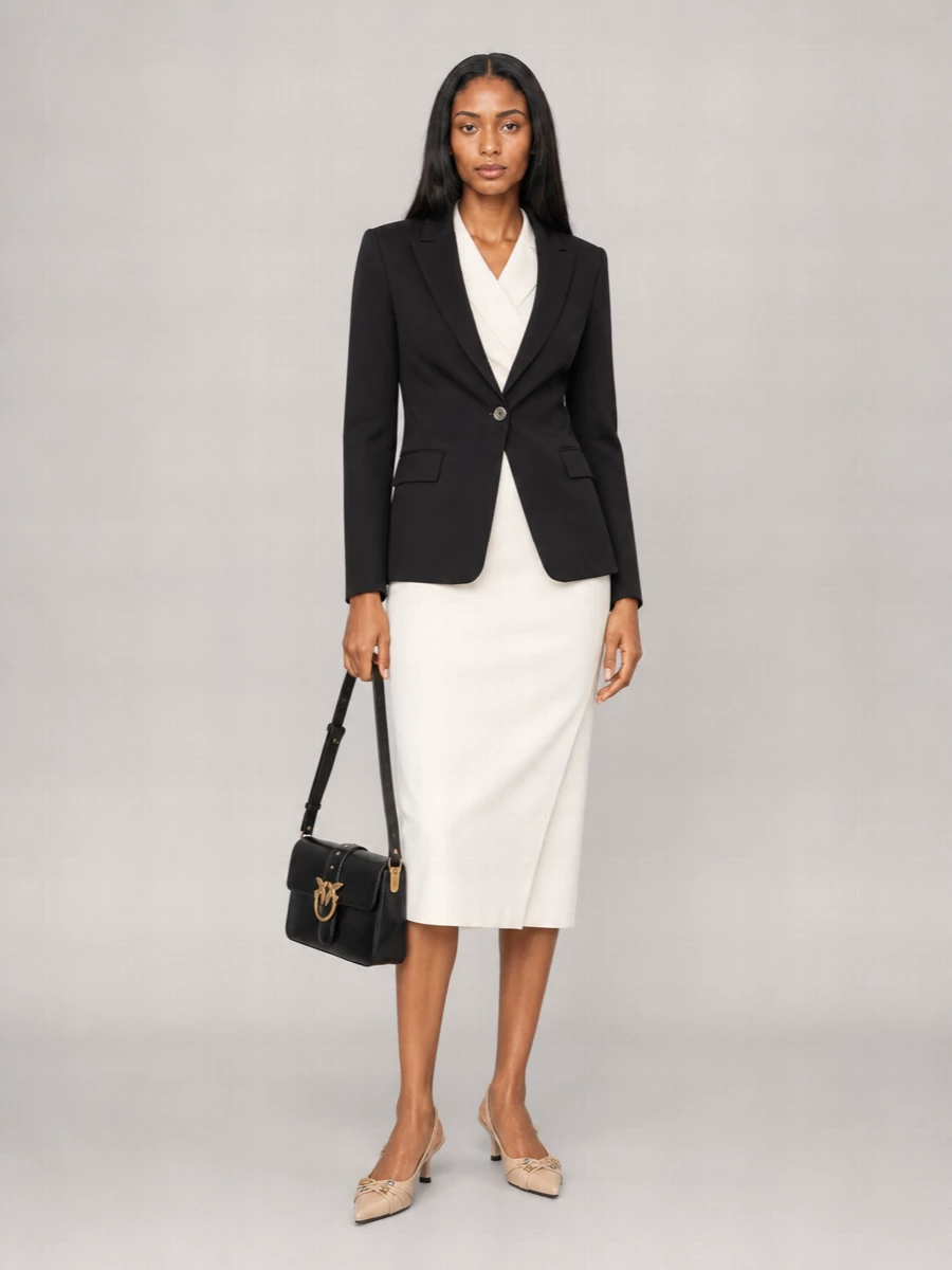 Pinko Single-Breasted V-Neck Blazer