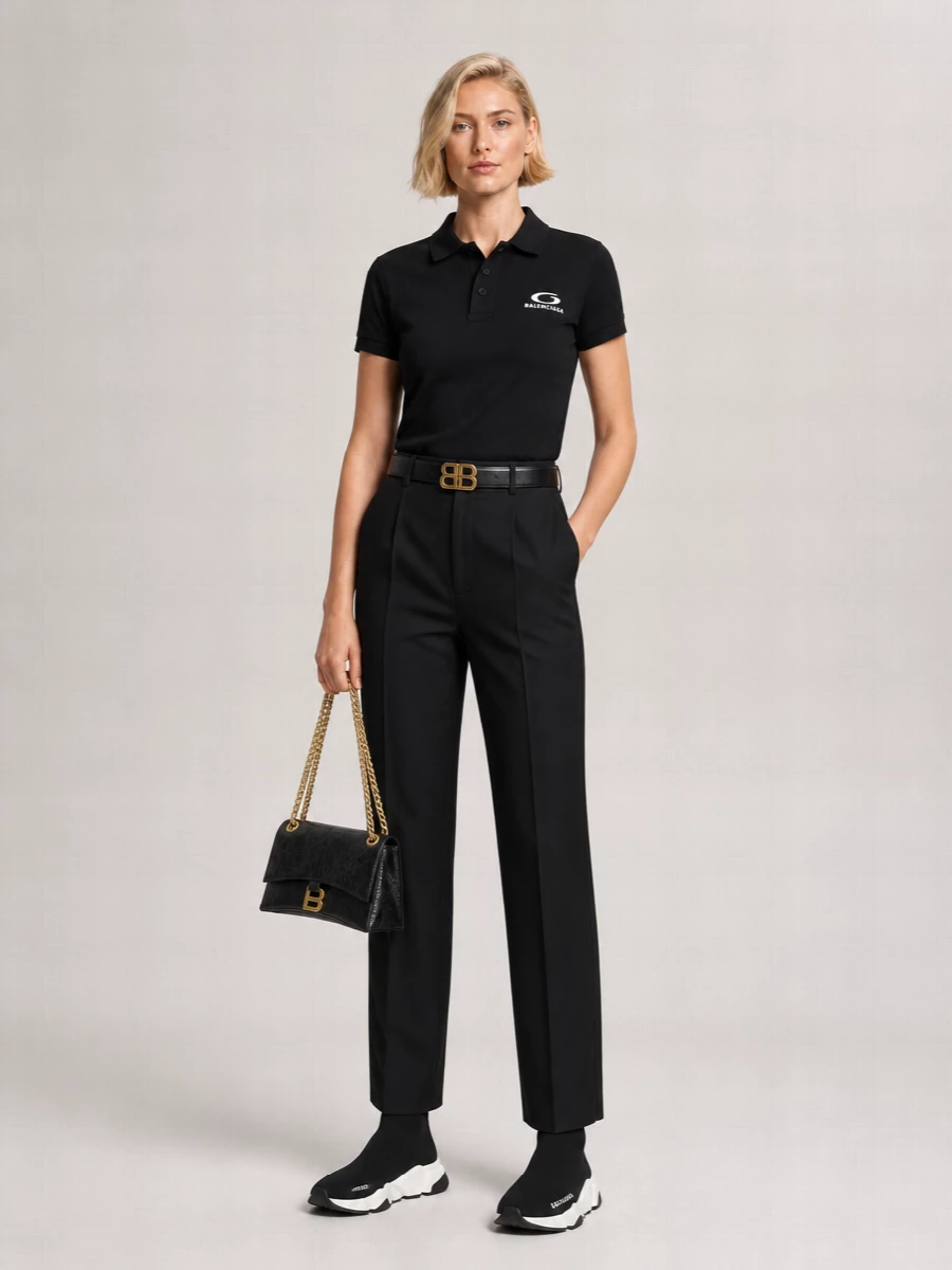 Balenciaga Cotton Short-Sleeve Polo Shirt