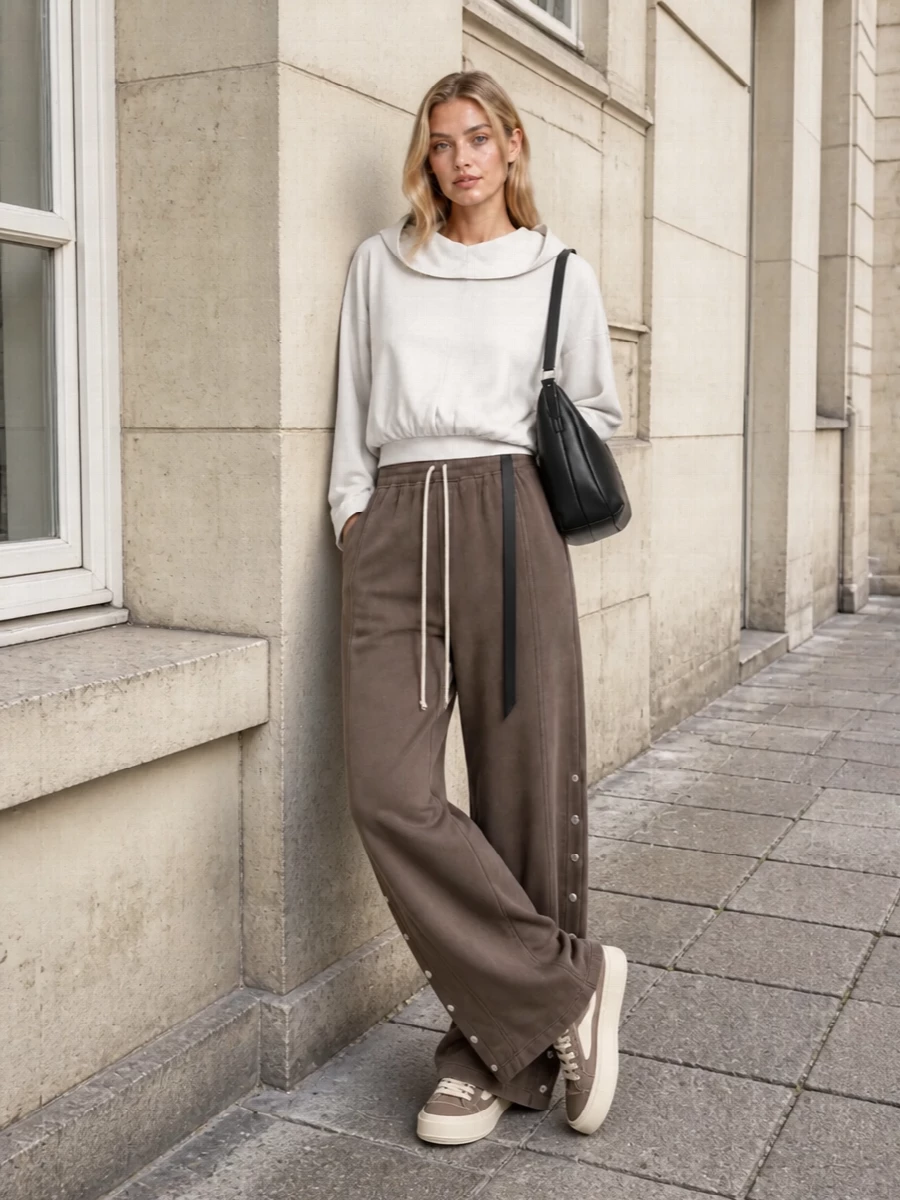 Rick owens drkshdw wide leg trousers outfit