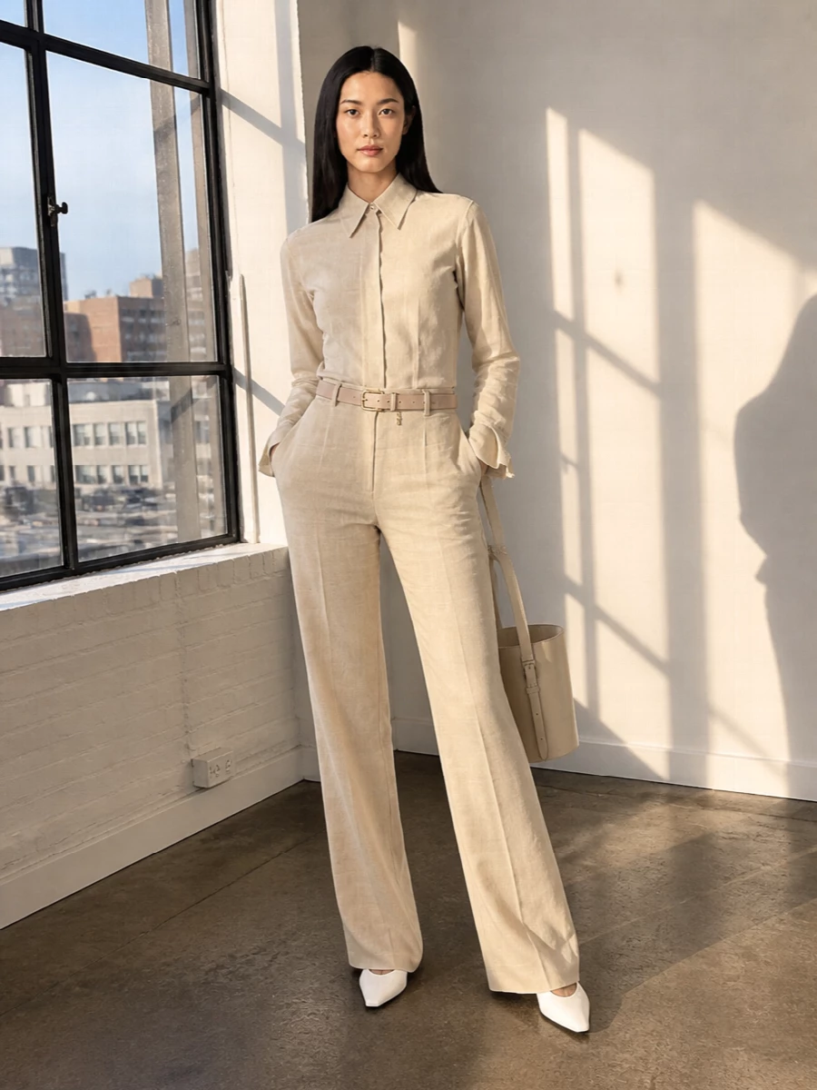 Sportmax wide leg trousers longline shirt outfit