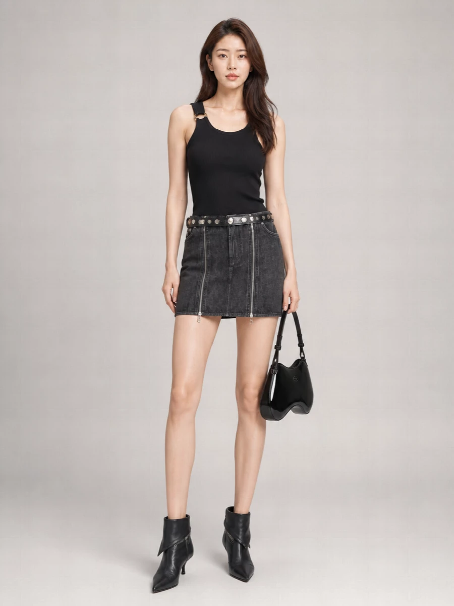 Jean Paul Gaultier Denim Zip Mini Skirt