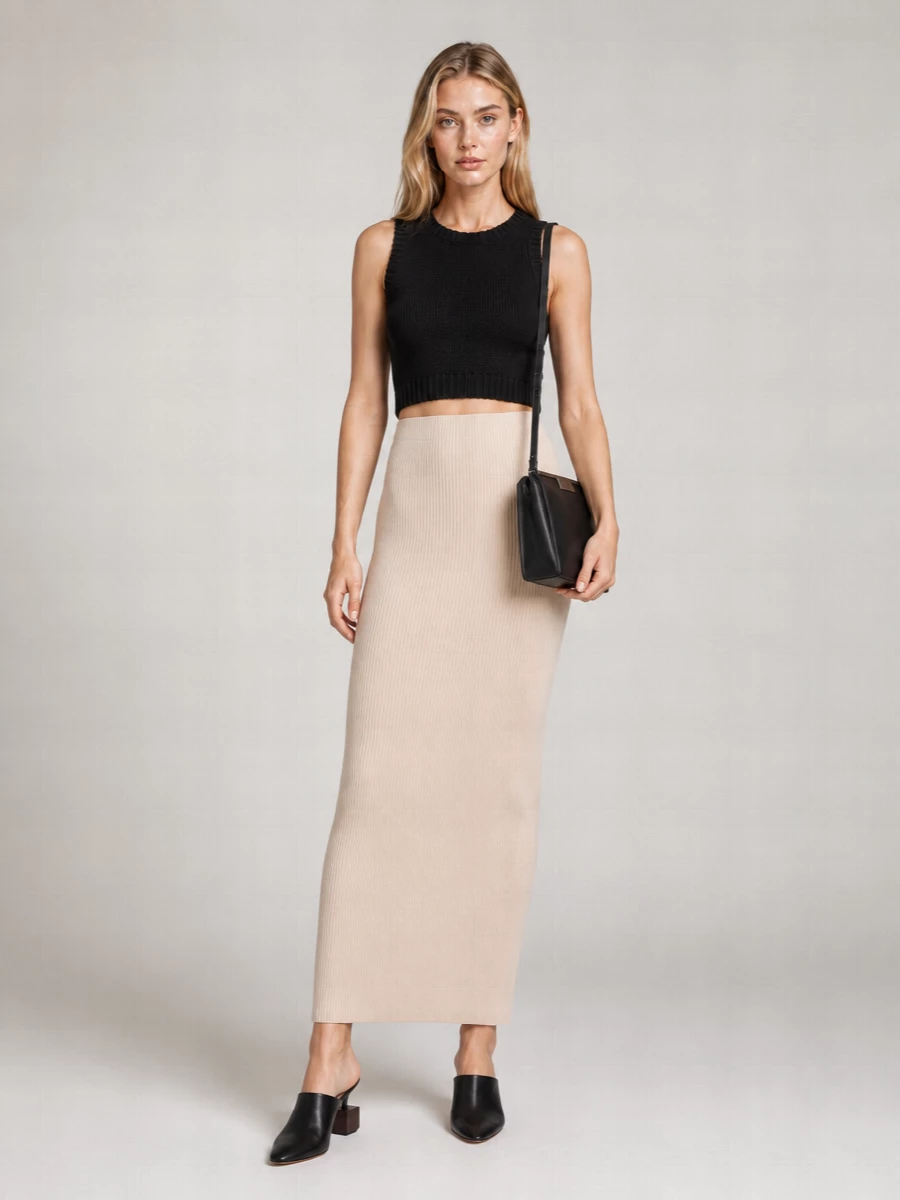 Max Mara Cropped Sleeveless Zip-Detail Knitted Top