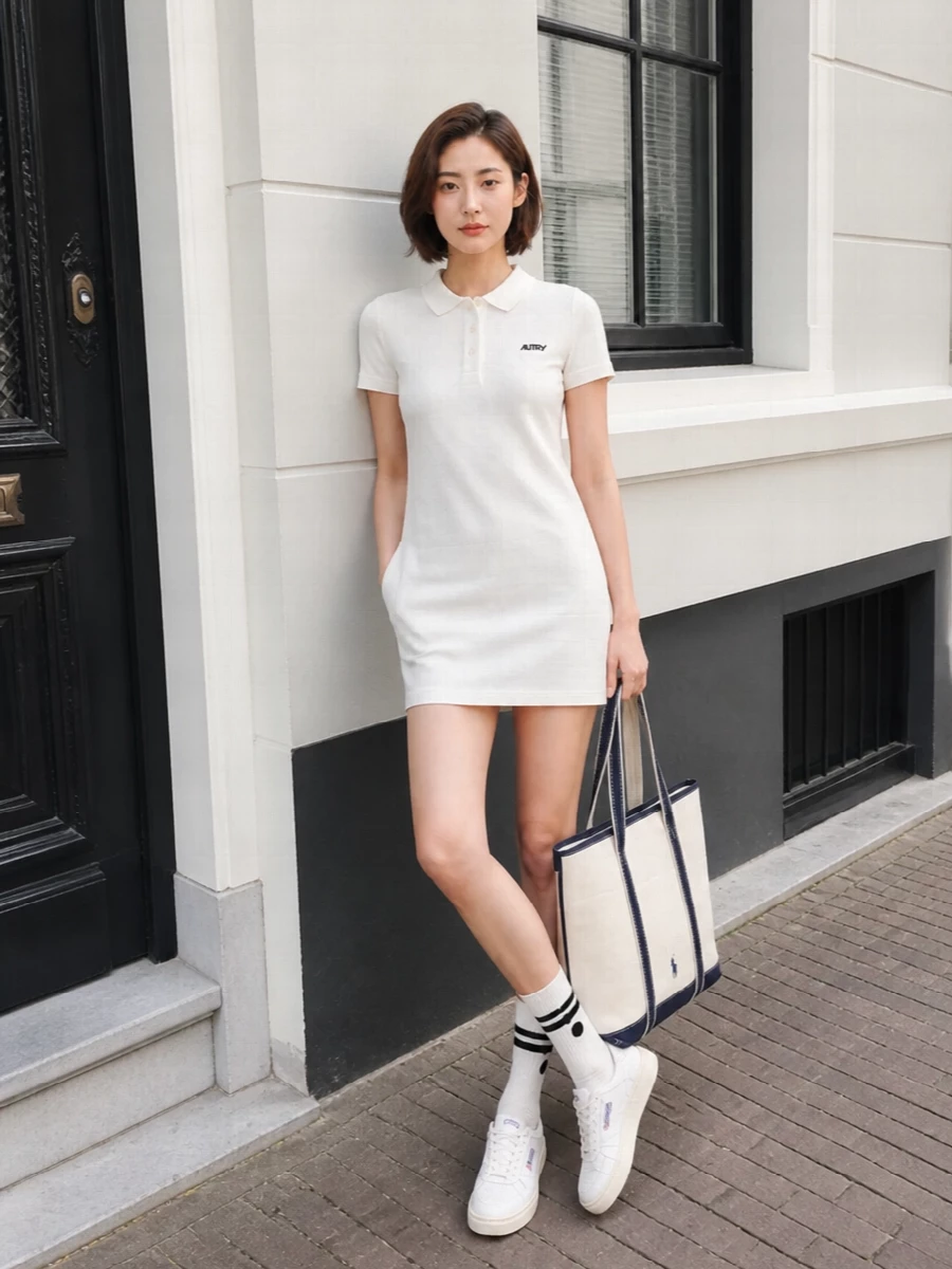 Autry polo dress court sneakers canvas tote