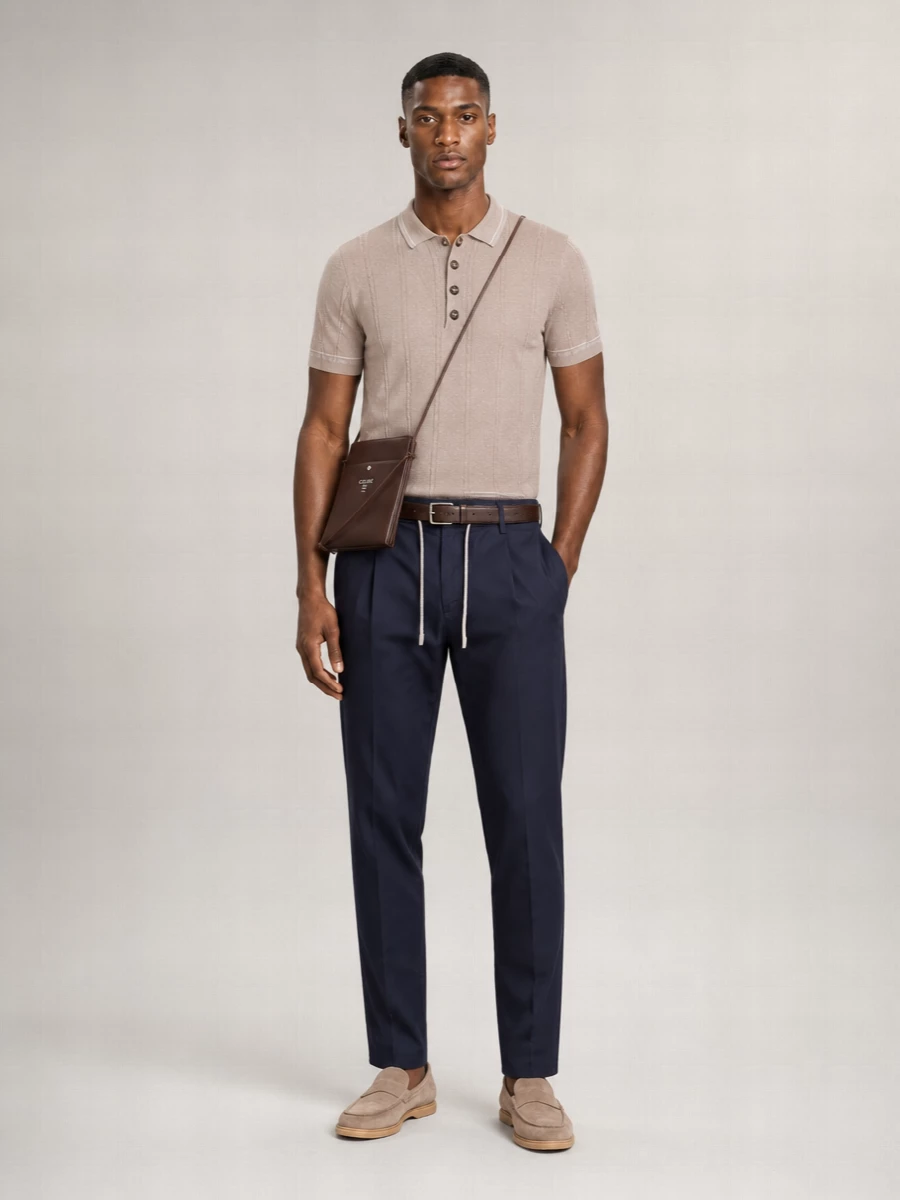 Eleventy Cotton Drawstring Straight-Leg Trousers