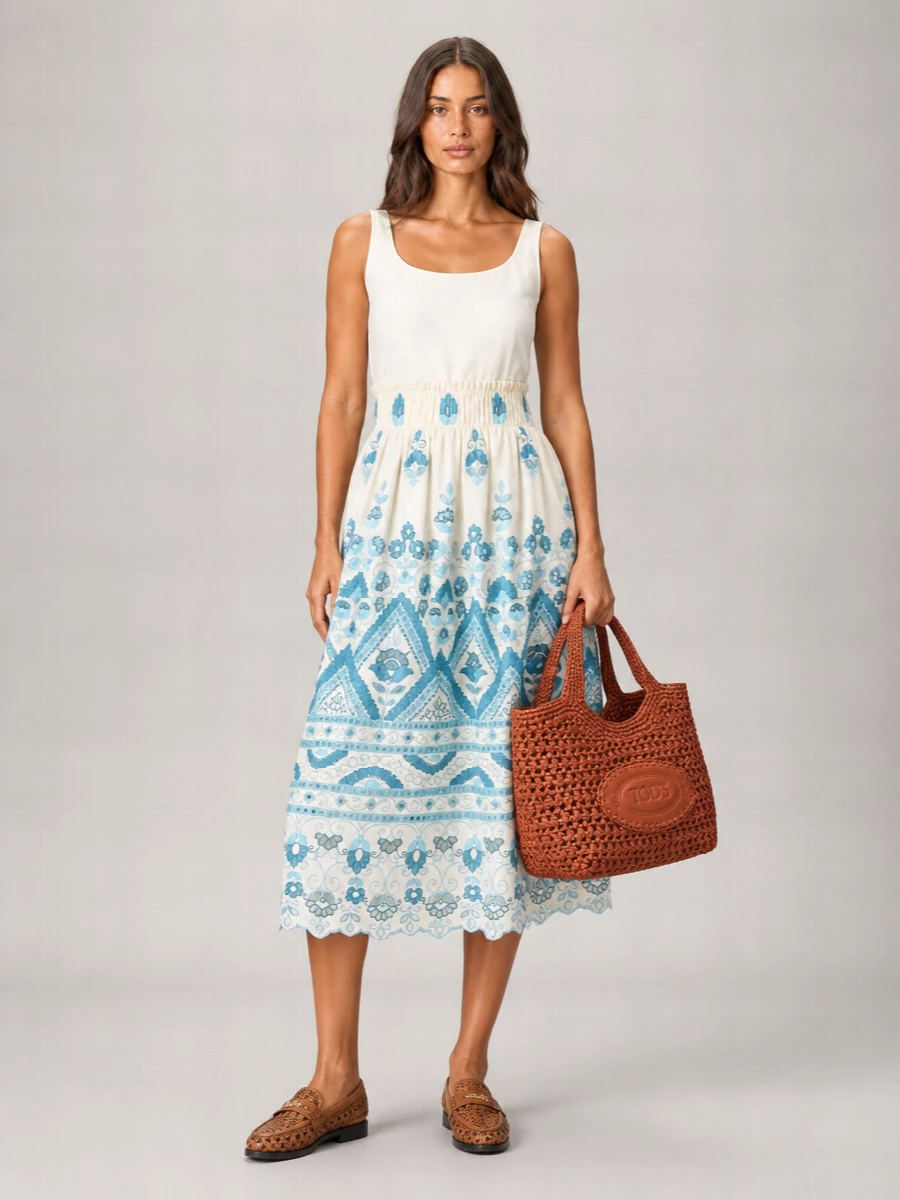 Tod's Raffia And Leather Mini Tote Bag
