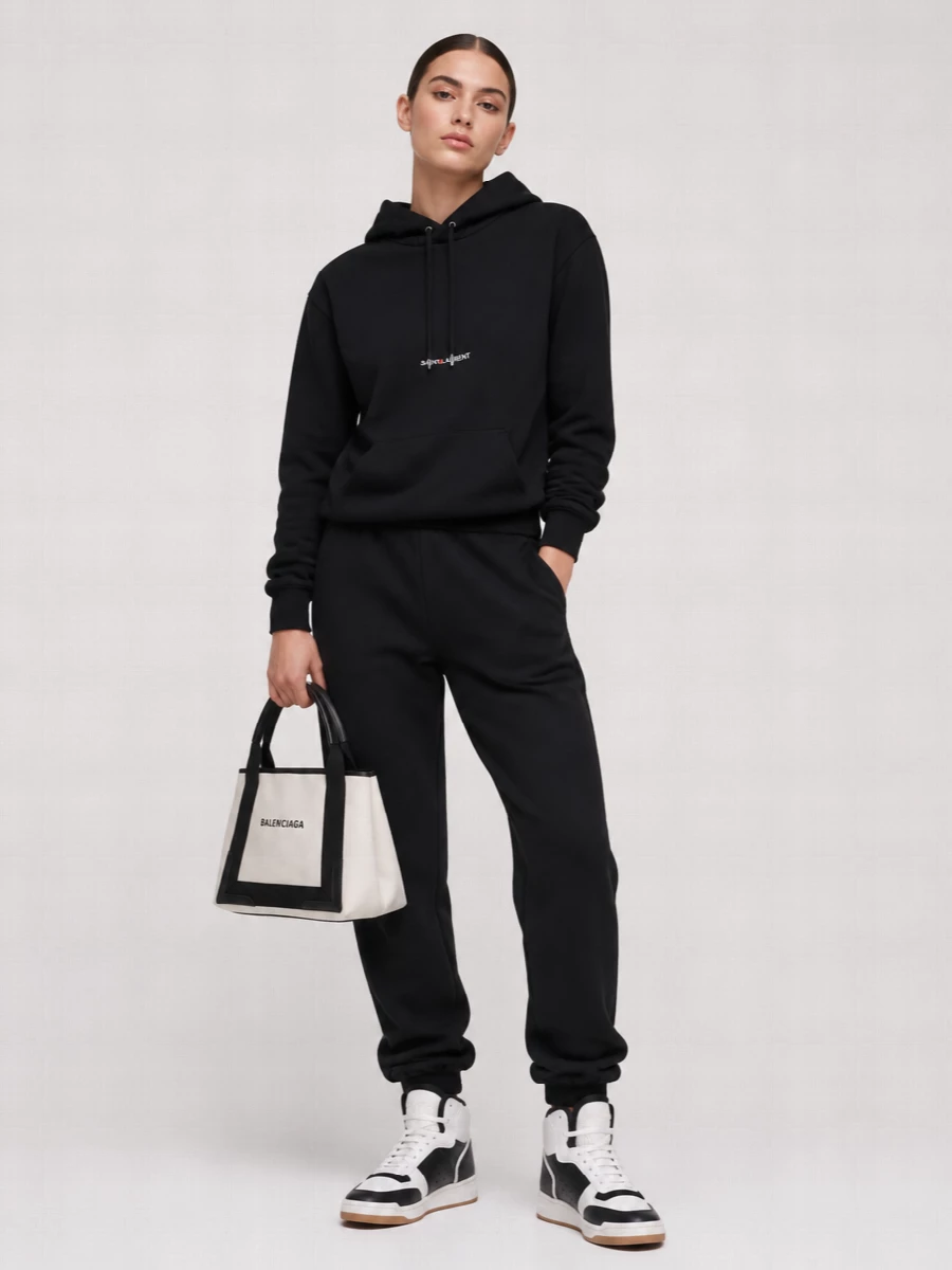 Saint Laurent High-Top Leather Sneakers Contrast Panels