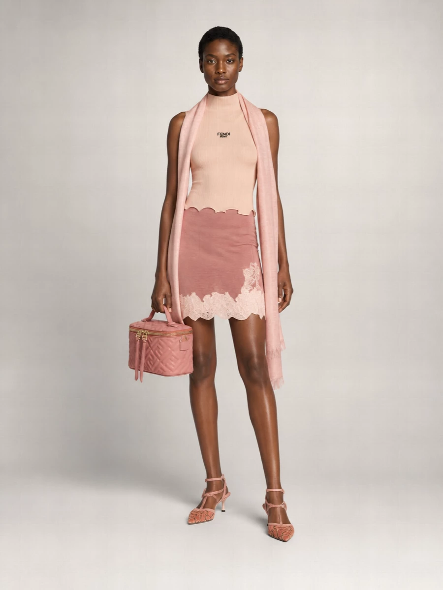 Fendi Cashmere Silk Fitted Skirt