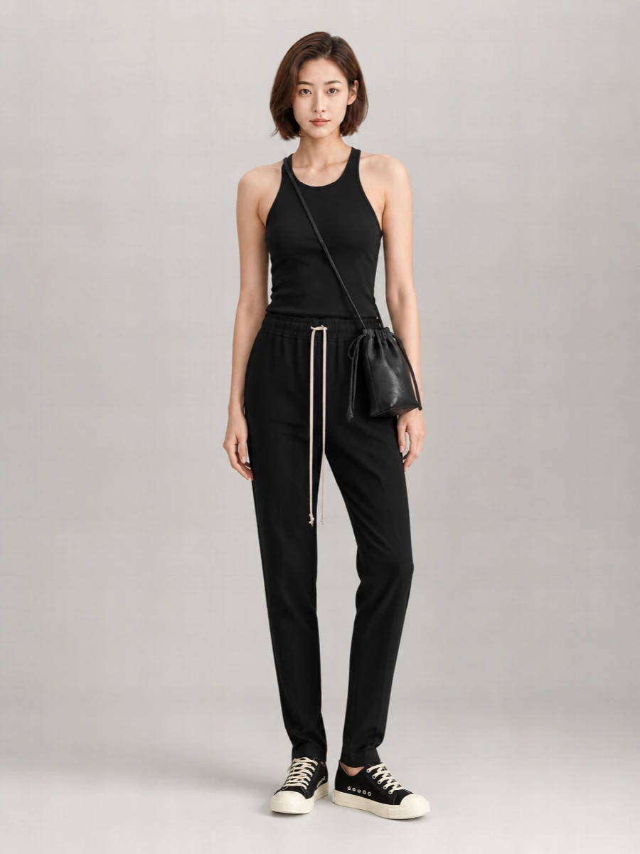 Rick Owens Drkshdw Cotton High-Slit Midi Skirt