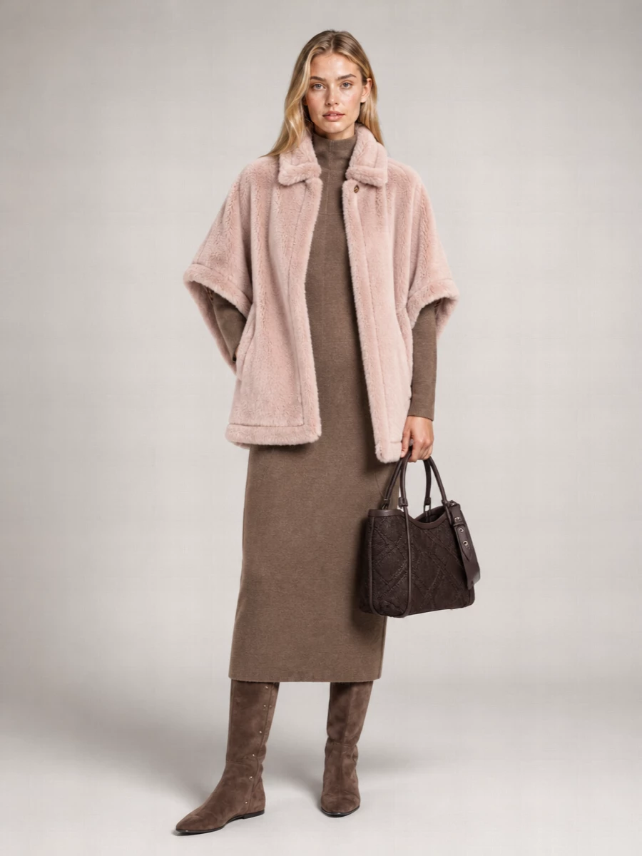 Max Mara Silk Faux Fur Jacket