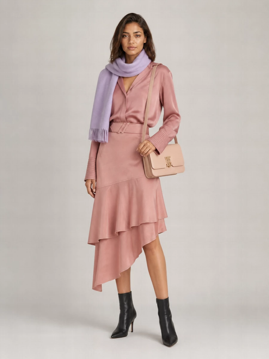 Burberry Cotton High-Rise Asymmetric Mini Skirt