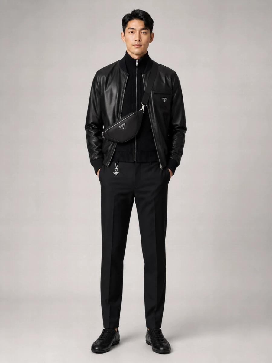 Prada Reversible Bomber Jacket Nappa Leather