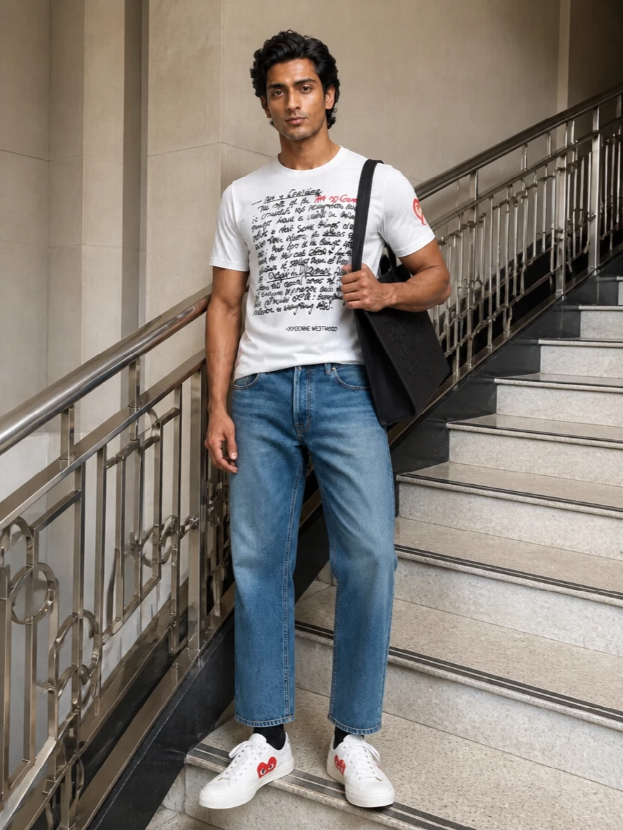Vivienne westwood tee denim cdg sneakers