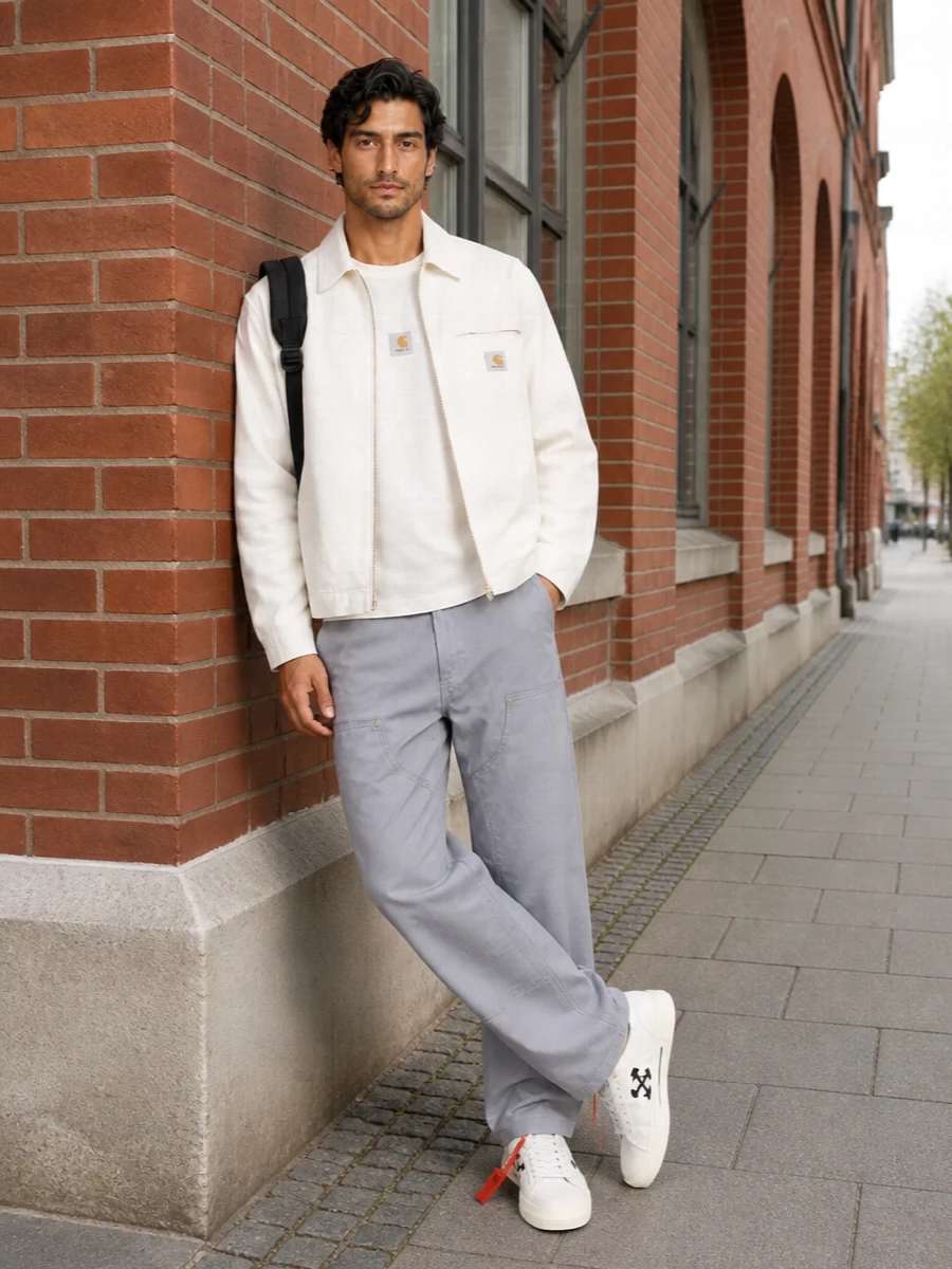 Carhartt off white work jacket outfit