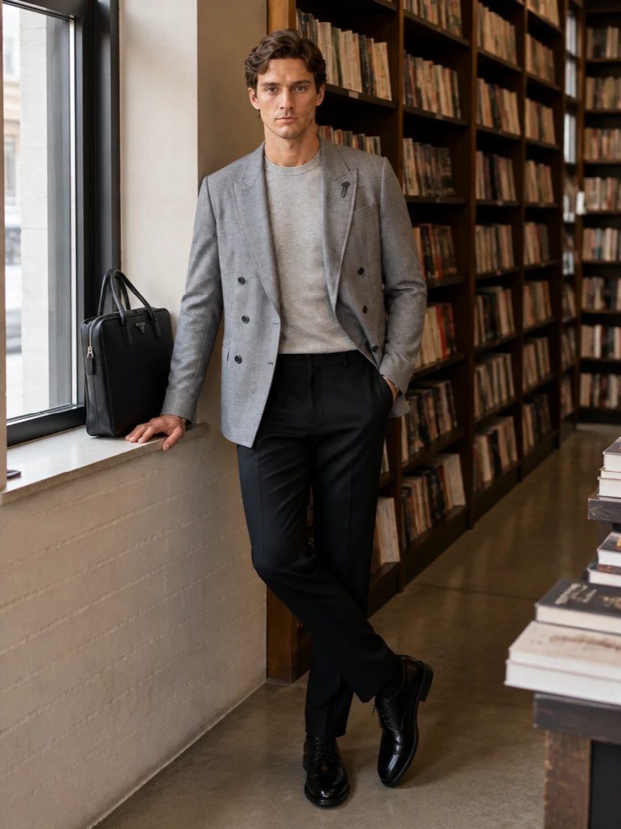 Lardini blazer black trousers oxfords