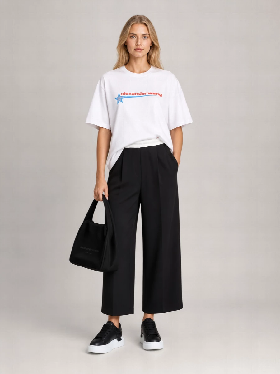 Alexander Wang Logo Print Cotton T-Shirt
