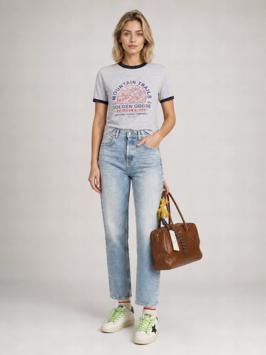 Golden Goose Cotton Slim-Fit Printed Long-Sleeve T-Shirt