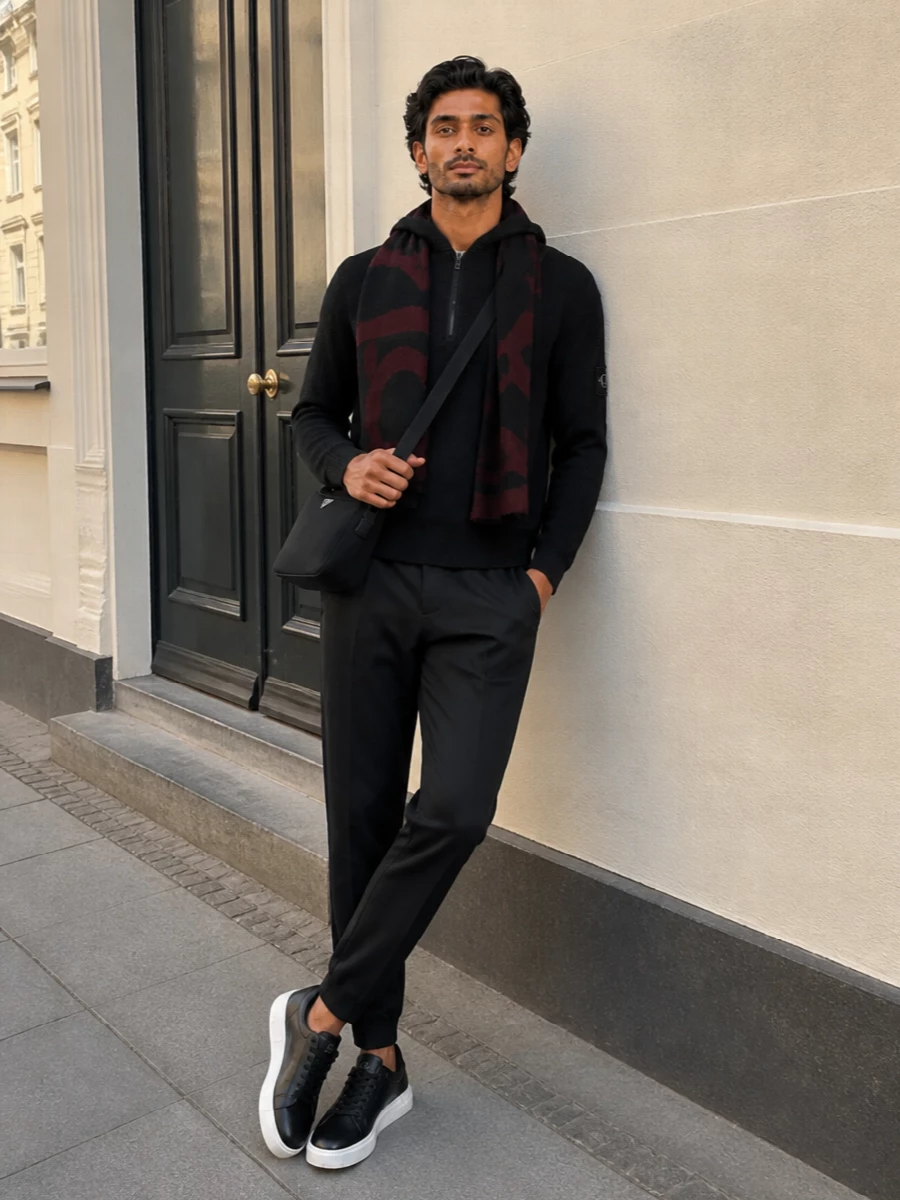 Calvin klein hoodie zegna jogger trousers outfit