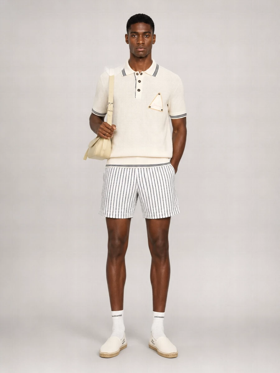 Jacquemus Striped Cotton Shorts