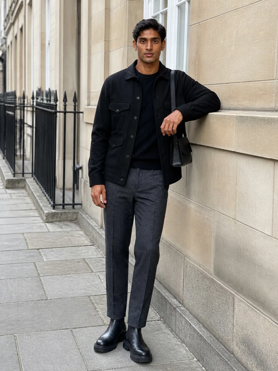 Junya watanabe jacket jil sander trousers outfit