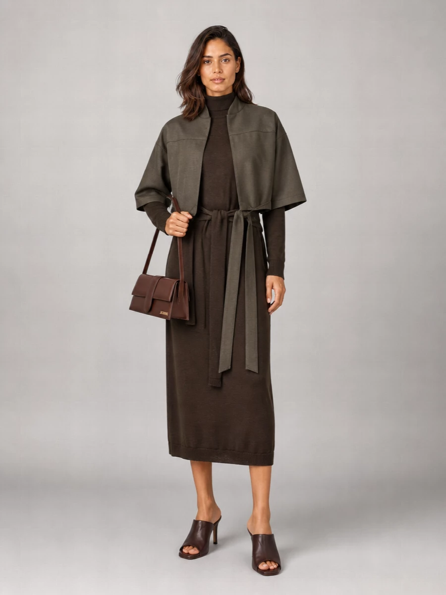 Jacquemus Virgin Wool High Neck Asymmetric Blouse