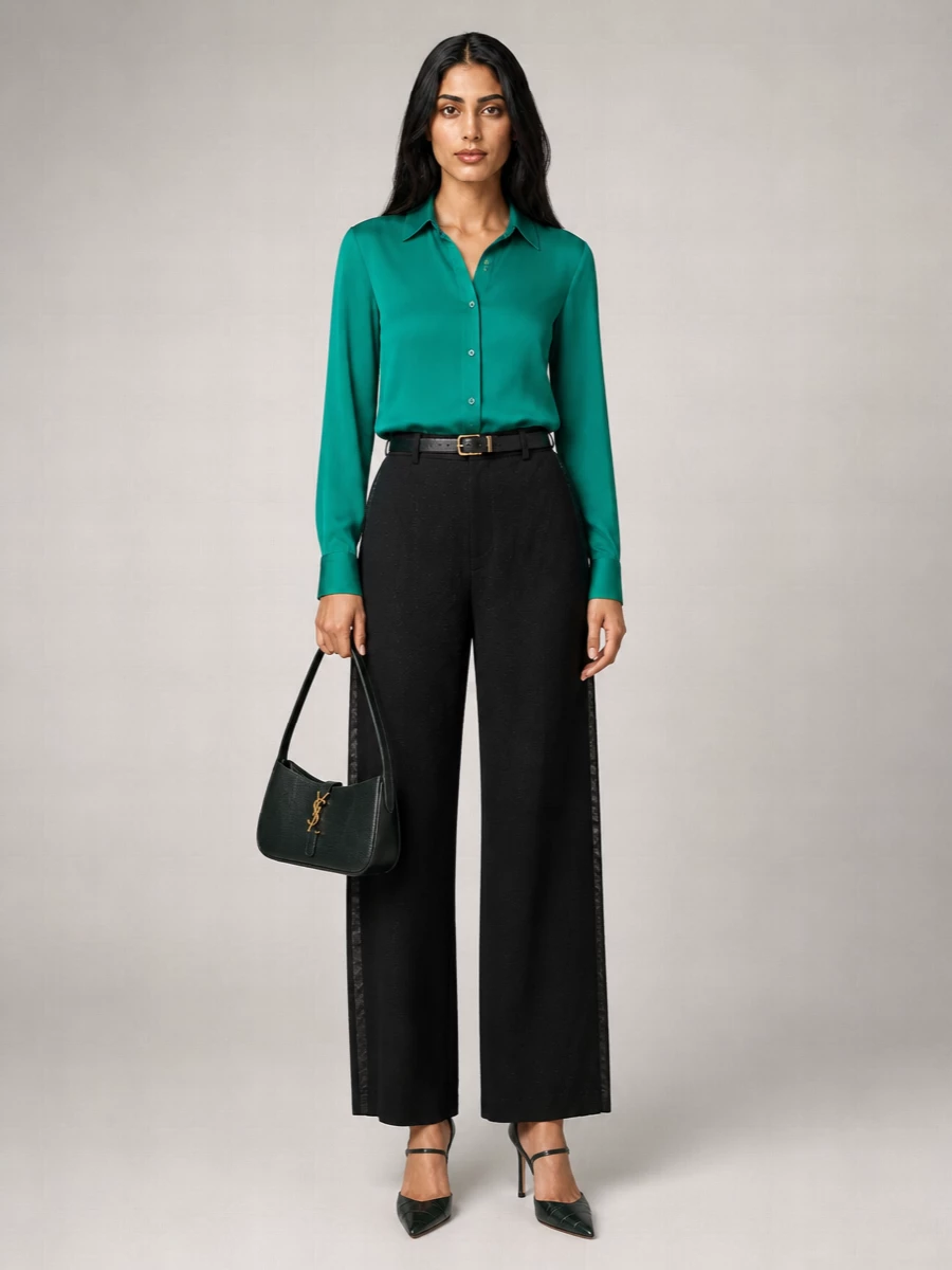 Saint Laurent Mini Structured Reptile Embossed Top Handle Handbag
