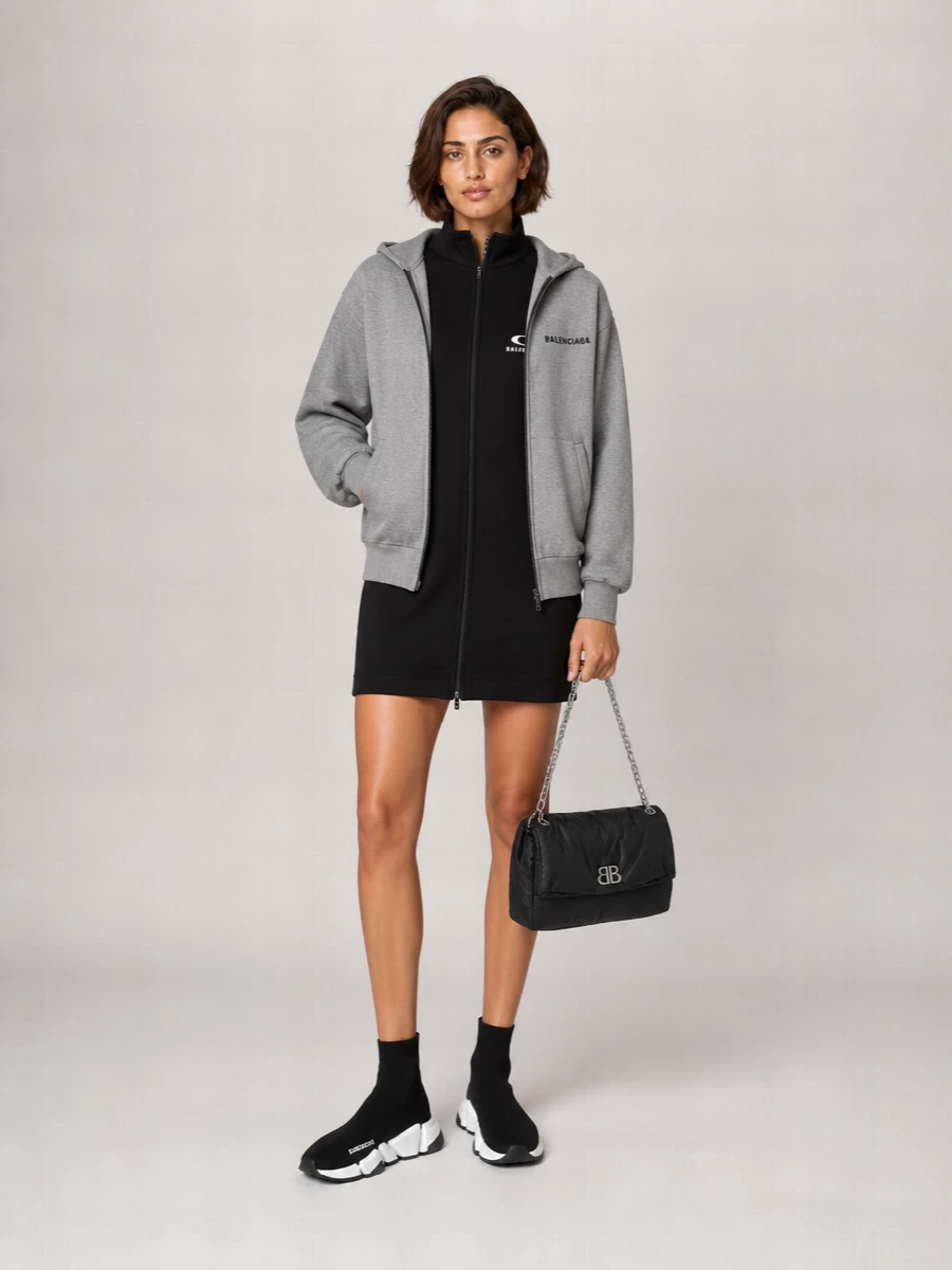 Balenciaga Monaco Medium Nylon Shoulder Bag