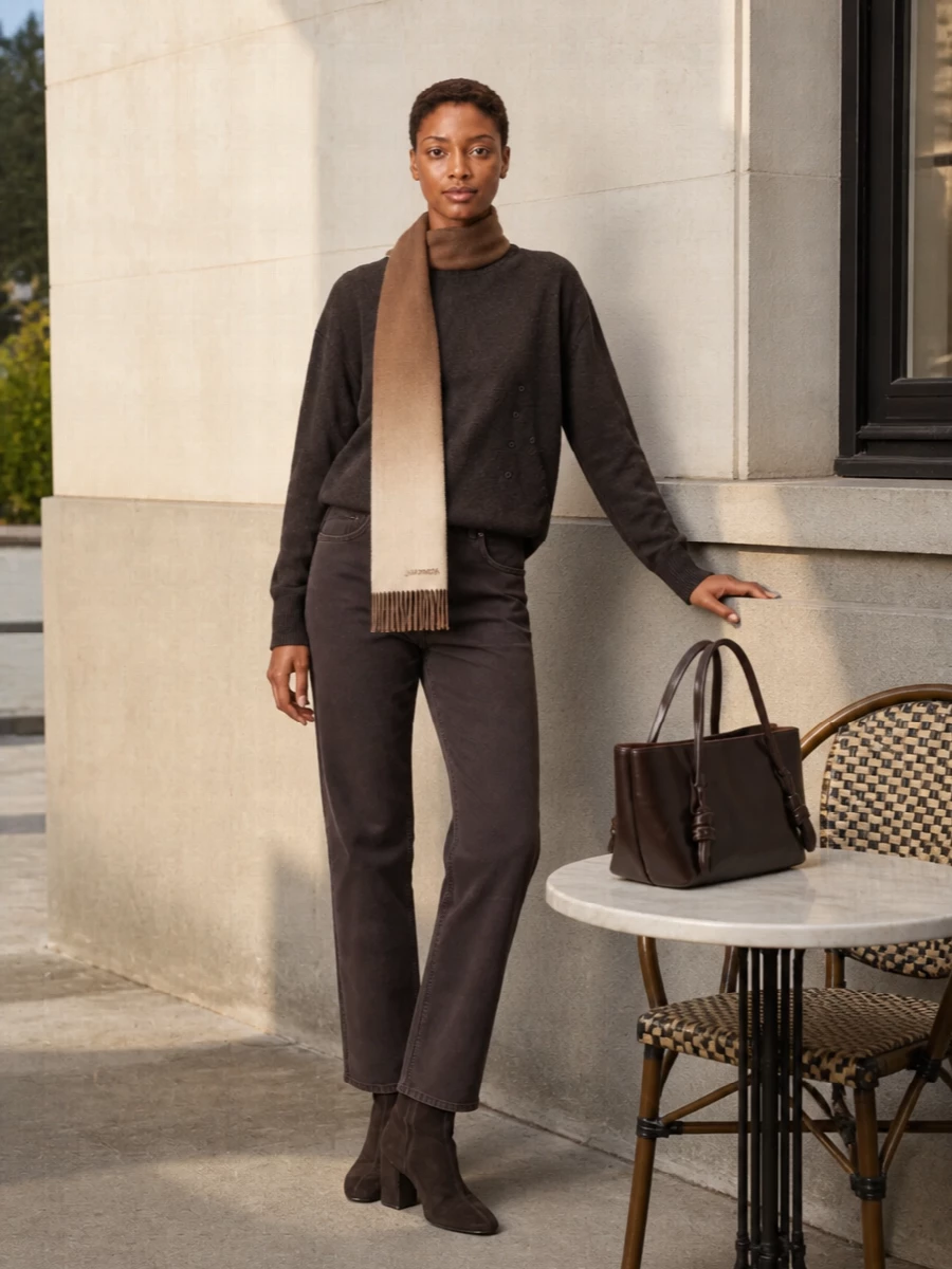 Paloma wool brown jumper loulou studio jeans outfit