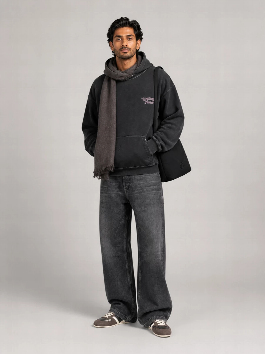 Represent Cotton Hooded Printed Sweatshirt