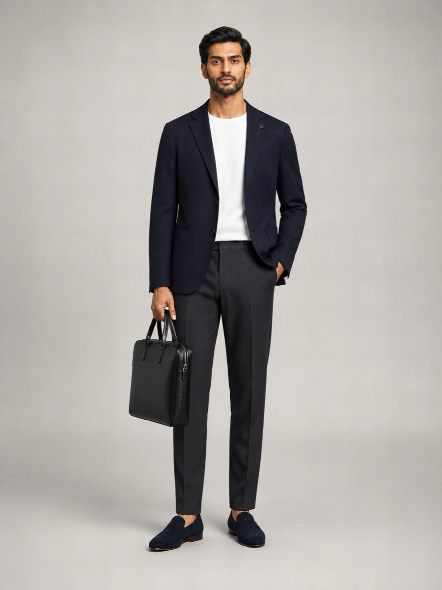 Lardini Cotton Single-Breasted Knit Blazer