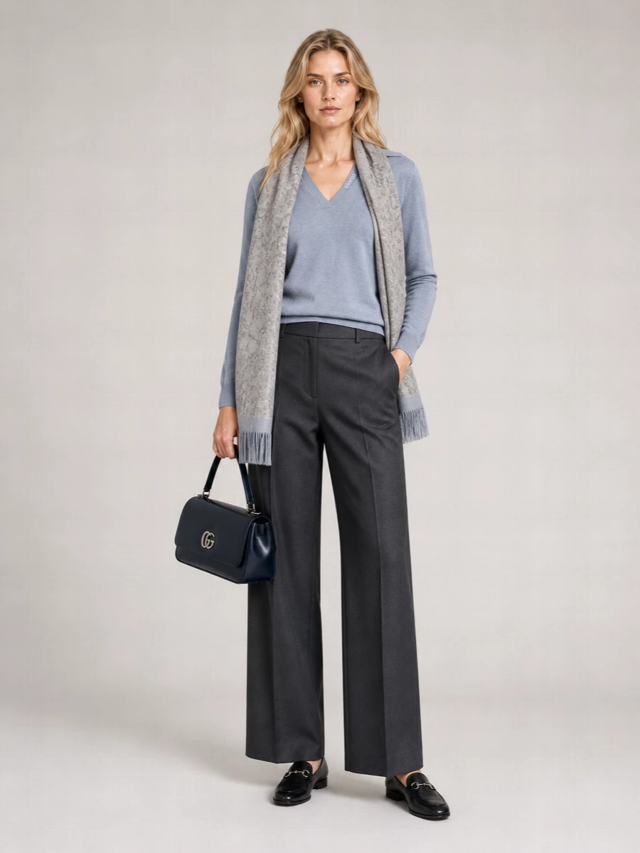 Gucci Ribbed V-Neck Wool Sweater