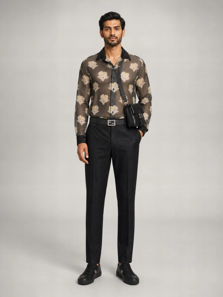 Fendi Silk Oversized Printed Shirt